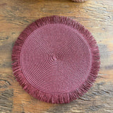 Sousplat Palha com Franjas- Várias Cores