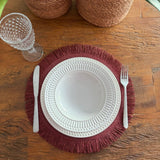 Sousplat Palha com Franjas- Várias Cores