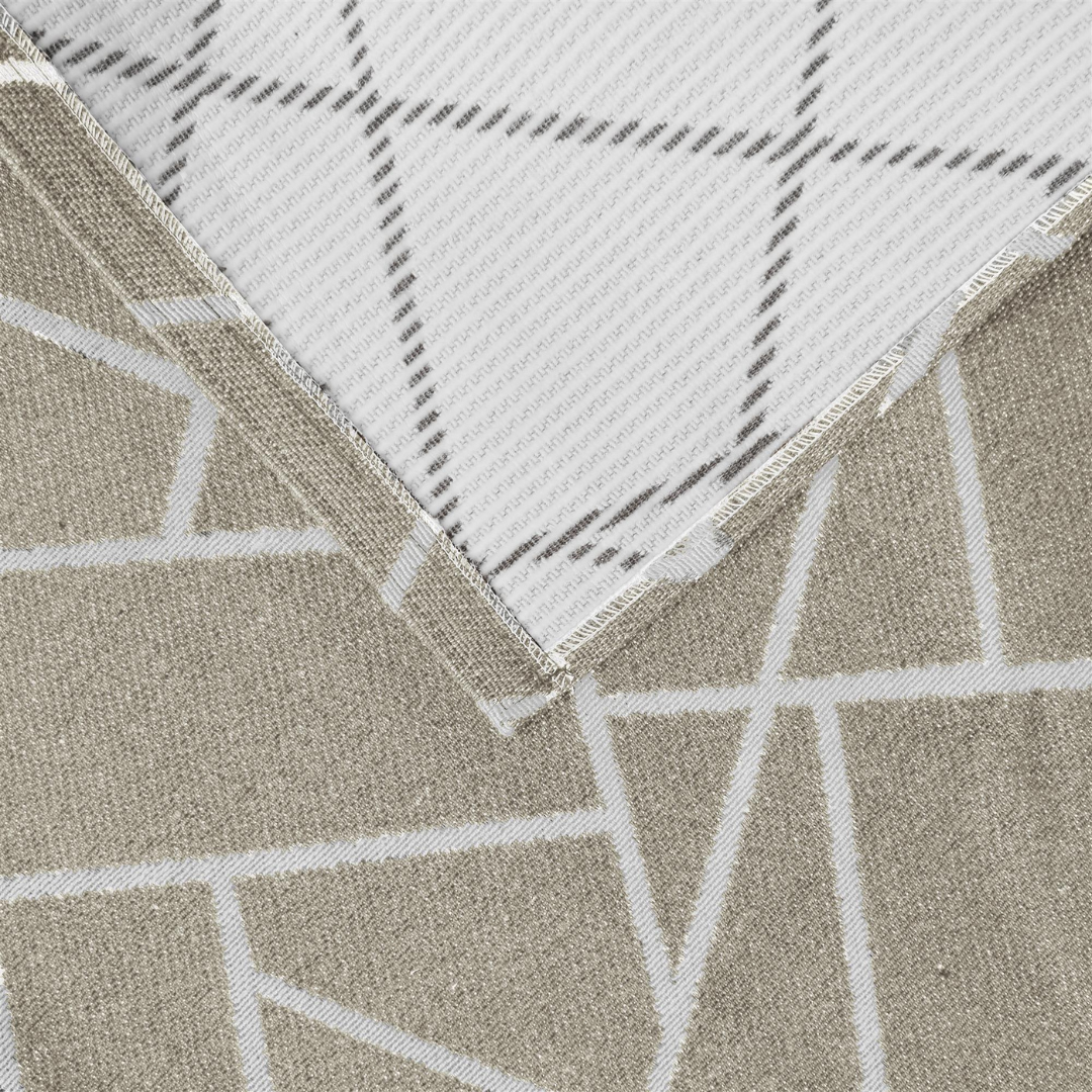 Tapete Abstrato AntiDerrapante - Bege