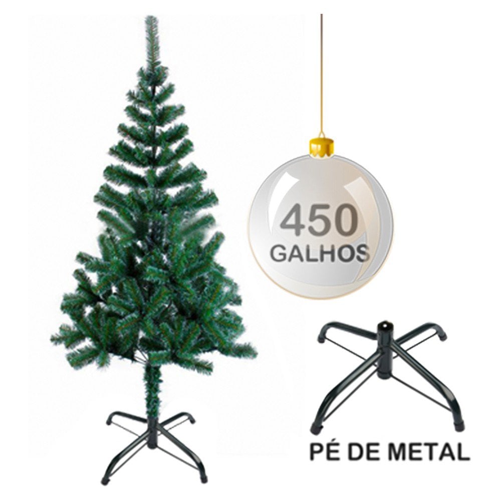 Árvore De Natal Verde Com 450 Galhos 210 Cm Pé Metal U / UNICA