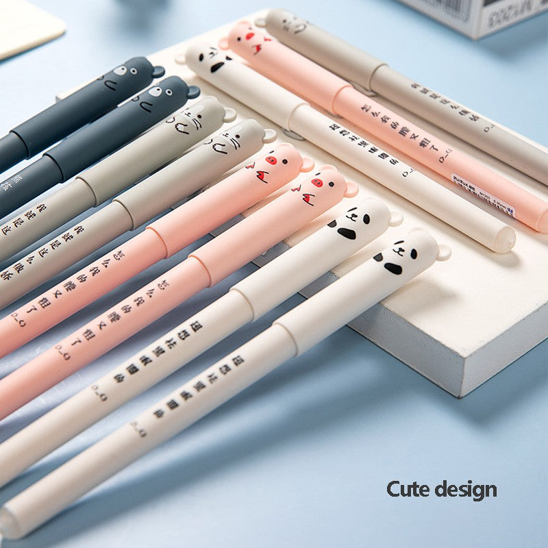 Conjunto De Canetas De Gel Apagáveis 25 Unidades-4 + 20 Recargas (Preto/Azul) Para Escola E Escritório