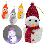 Boneco De Neve Enfeite Craquelado Com LED A Bateria U / VARIADA