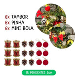 Kit 56 Enfeites Decoração Árvore De Natal Pendentes Bolinhas Pisca