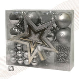 Kit 44 Enfeites Para Árvore de Natal Estrela Bolas Festão Cordão Pérolas Decoração Natalina