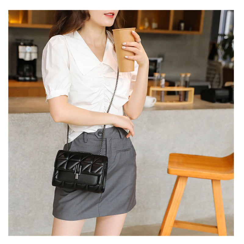 bolsa feminina transversal ombro crossbody passeio alça corrente Y [8780]