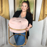 Puff Argola em Veludo – Estrutura em Aço com Pintura Eletrostática