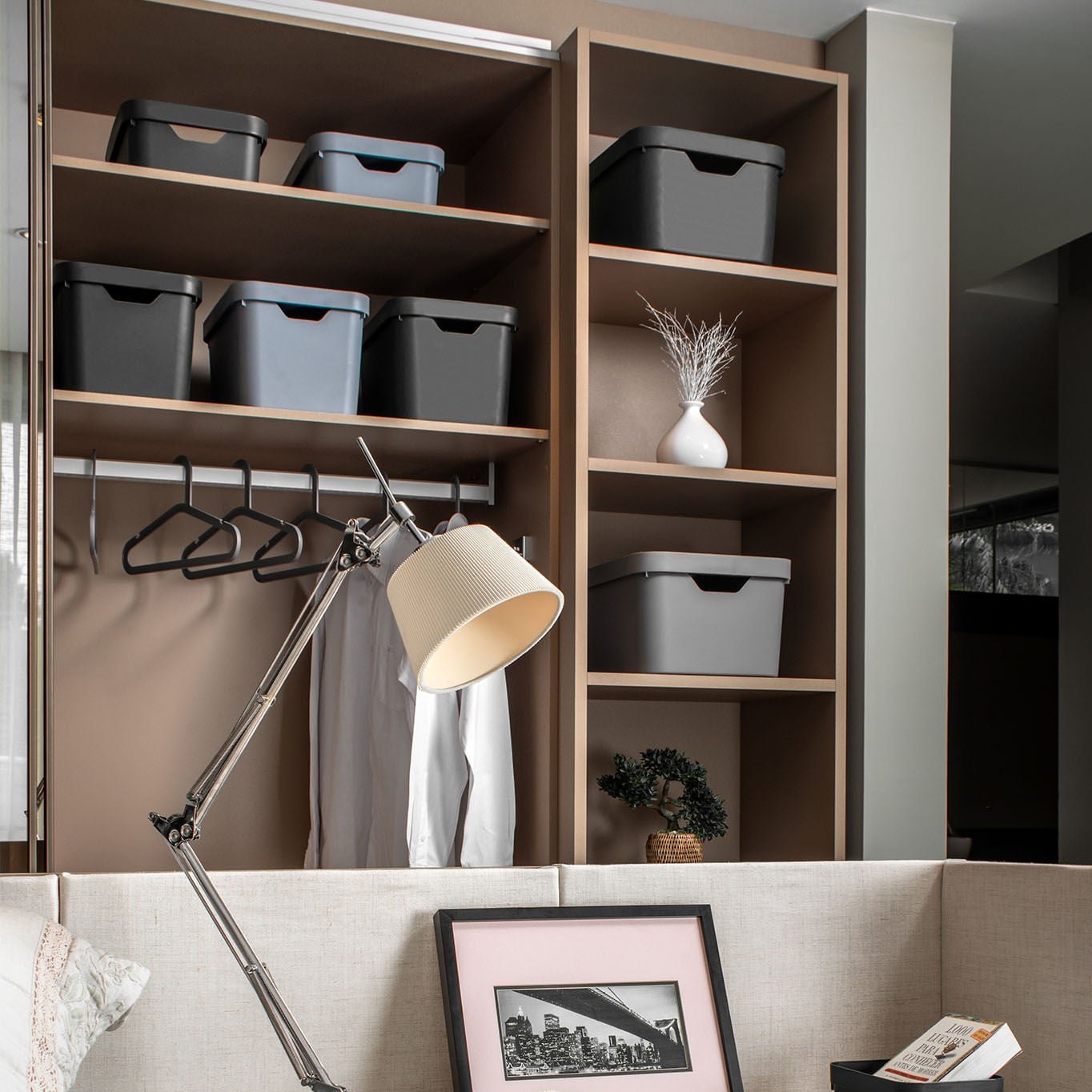 Caixa organizadora Ou 18L com tampa Linha Cube