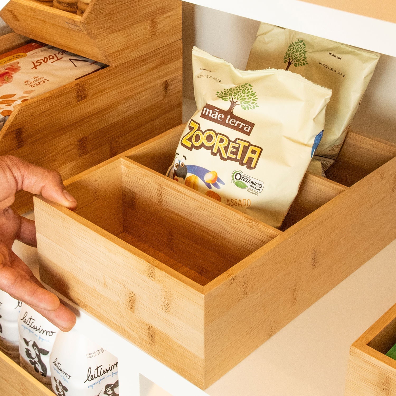 Caixa organizadora Ou com três divisórias 5L Linha Keep