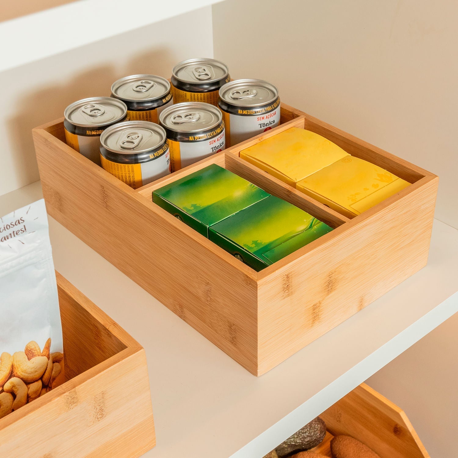 Caixa organizadora Ou com três divisórias 5L Linha Keep