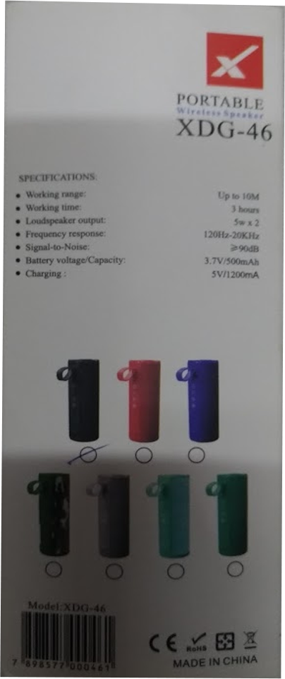 NOVA Caixa de Som Portátil XDG-46 Multimídia