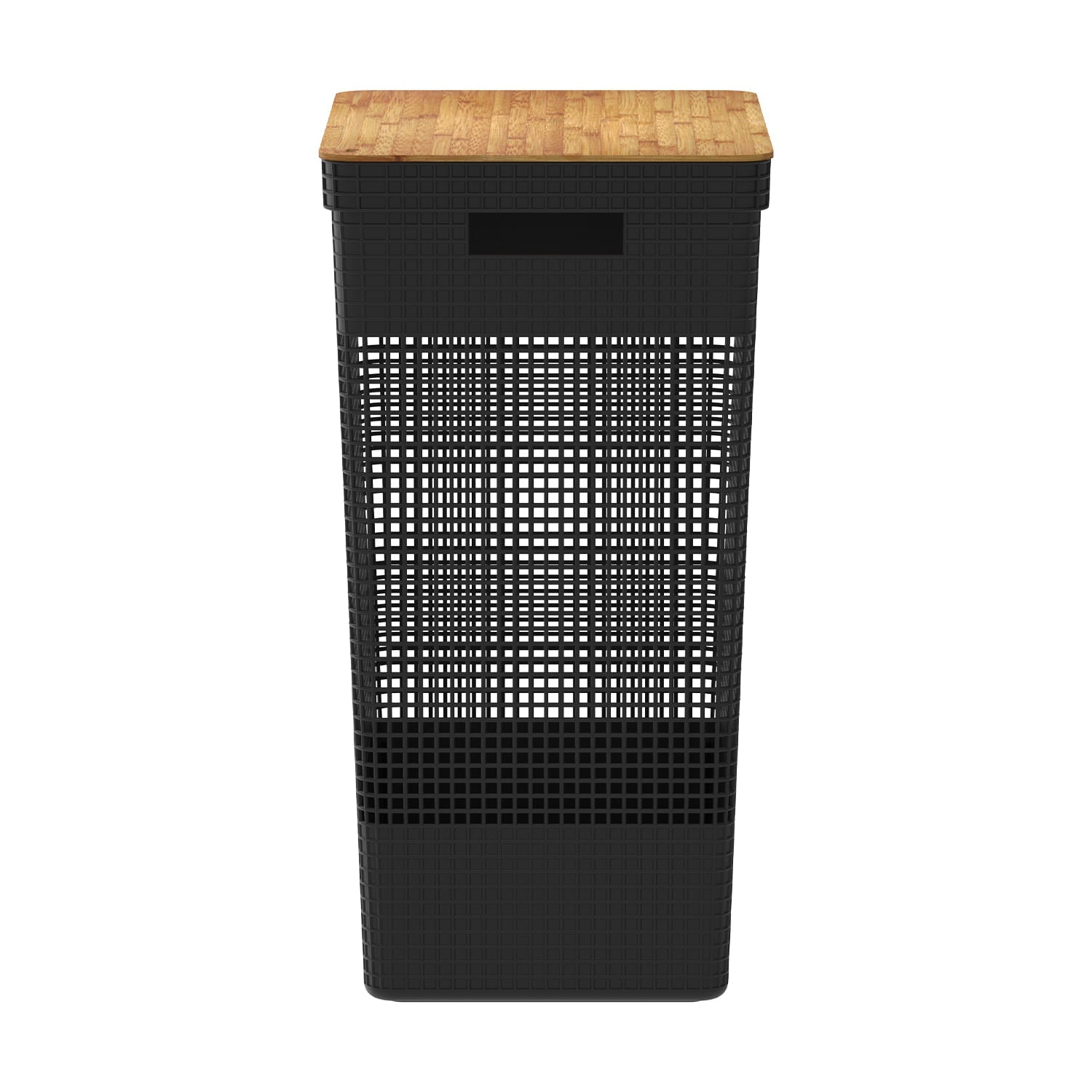 Cesto de roupas Ou 49L com tampa de bambu Linha Grid