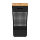 Cesto de roupas Ou 49L com tampa de bambu Linha Grid