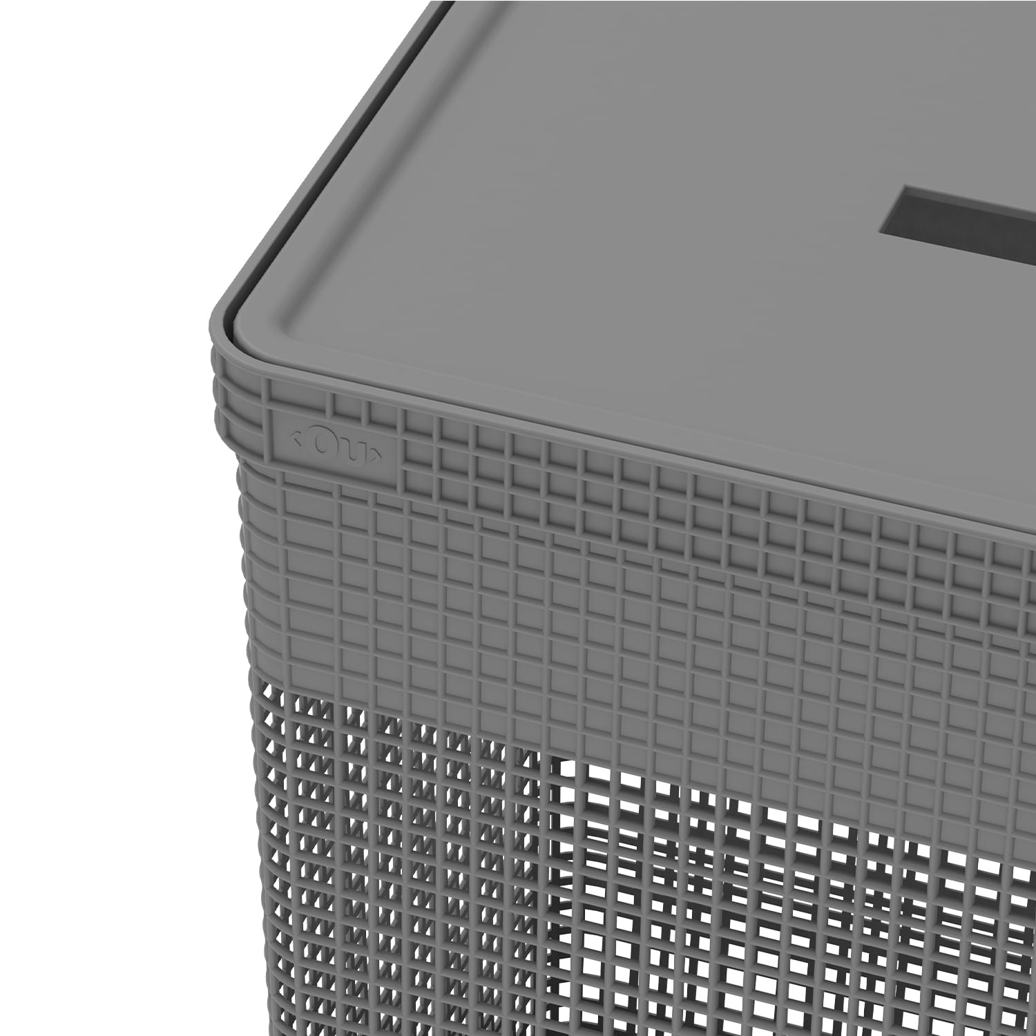 Cesto de roupas Ou 49L com tampa Linha Grid