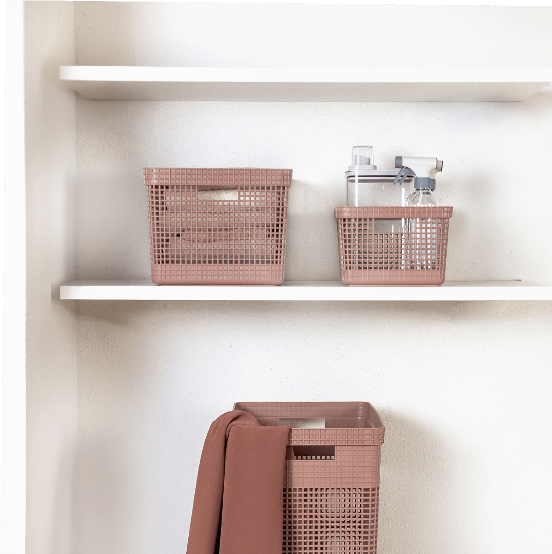 Cesto de roupas Ou 49L com tampa Linha Grid