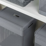 Cesto de roupas Ou 49L com tampa Linha Grid