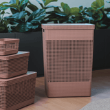 Cesto de roupas Ou 49L com tampa Linha Grid