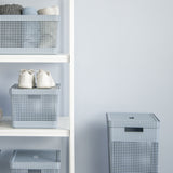 Cesto de roupas Ou 49L com tampa Linha Grid