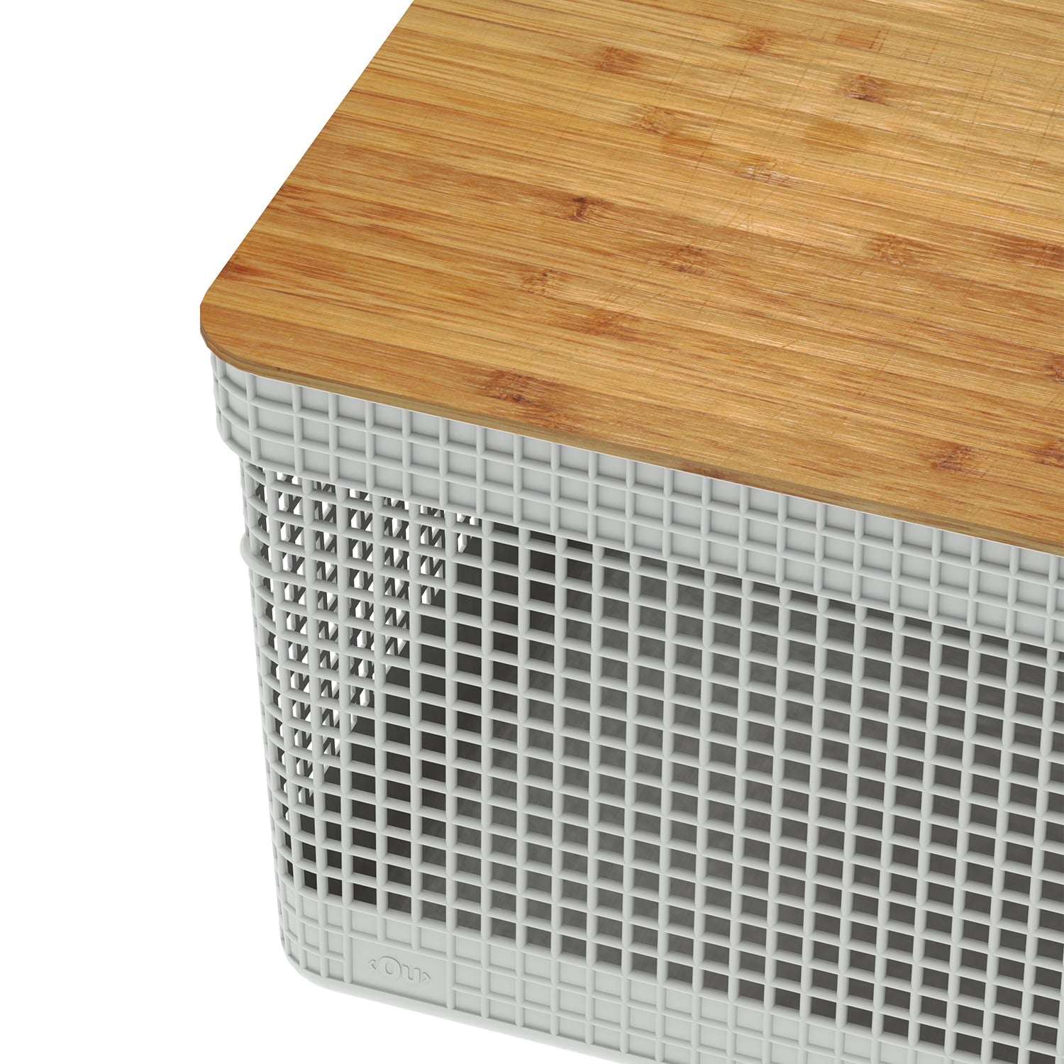 Cesto organizador Ou 20L com tampa de bambu Linha Grid