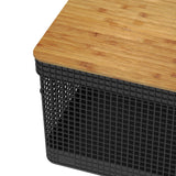 Cesto organizador Ou 20L com tampa de bambu Linha Grid