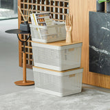 Cesto organizador Ou 20L com tampa de bambu Linha Grid