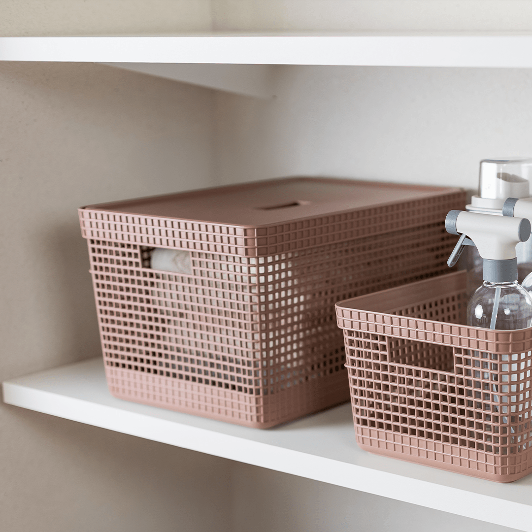 Cesto organizador Ou 20L com tampa Linha Grid