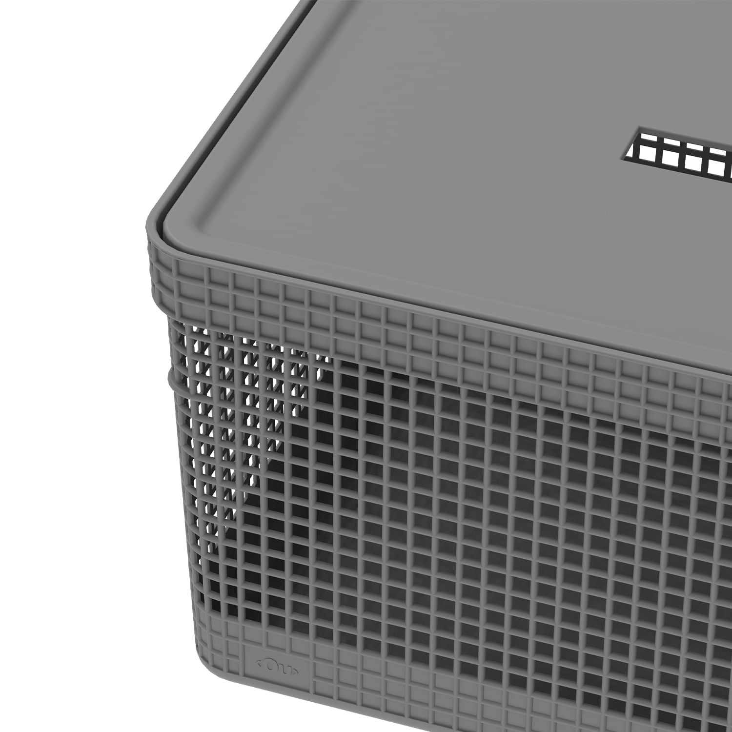 Cesto organizador Ou 20L com tampa Linha Grid