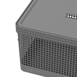 Cesto organizador Ou 20L com tampa Linha Grid