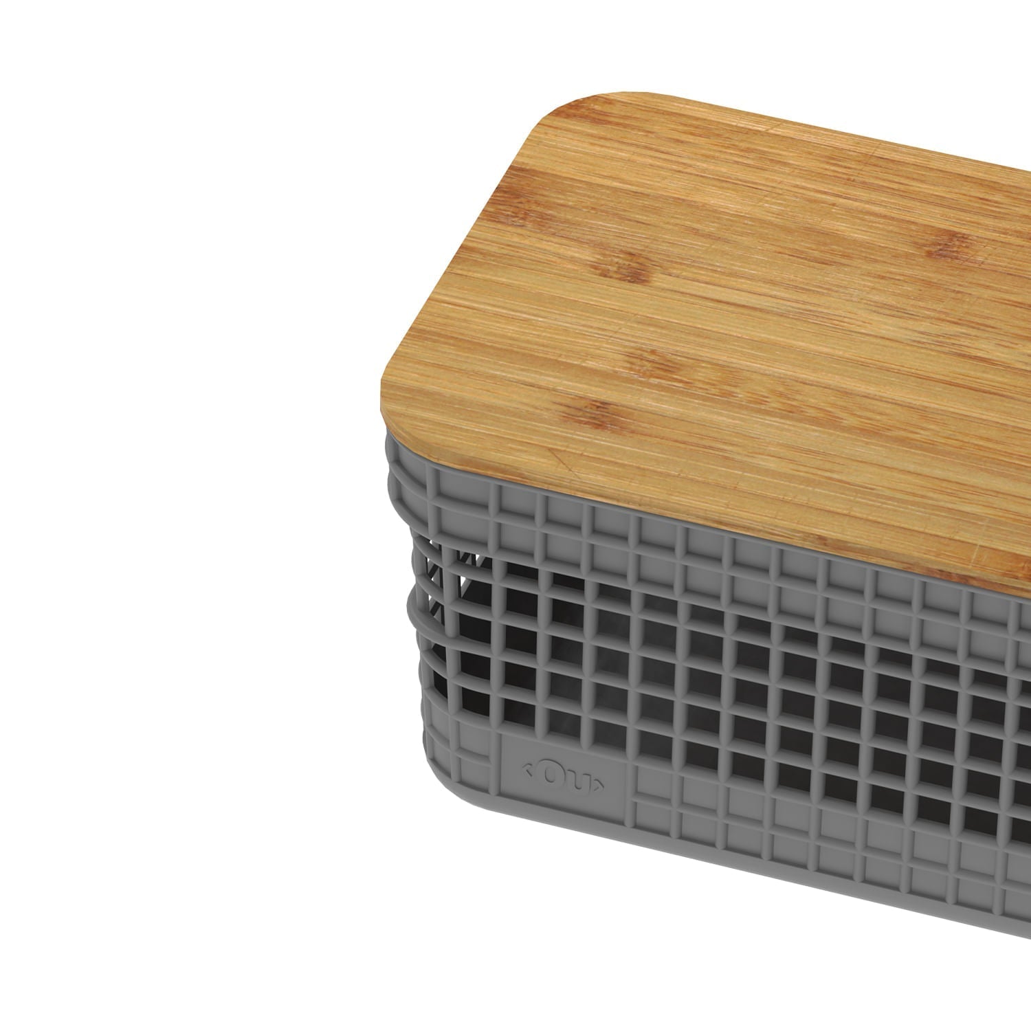 Cesto organizador Ou 2,5L com tampa de bambu Linha Grid