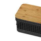 Cesto organizador Ou 2,5L com tampa de bambu Linha Grid