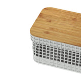 Cesto organizador Ou 2,5L com tampa de bambu Linha Grid