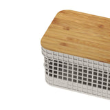 Cesto organizador Ou 2,5L com tampa de bambu Linha Grid