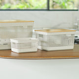 Cesto organizador Ou 8L com tampa de bambu Linha Grid