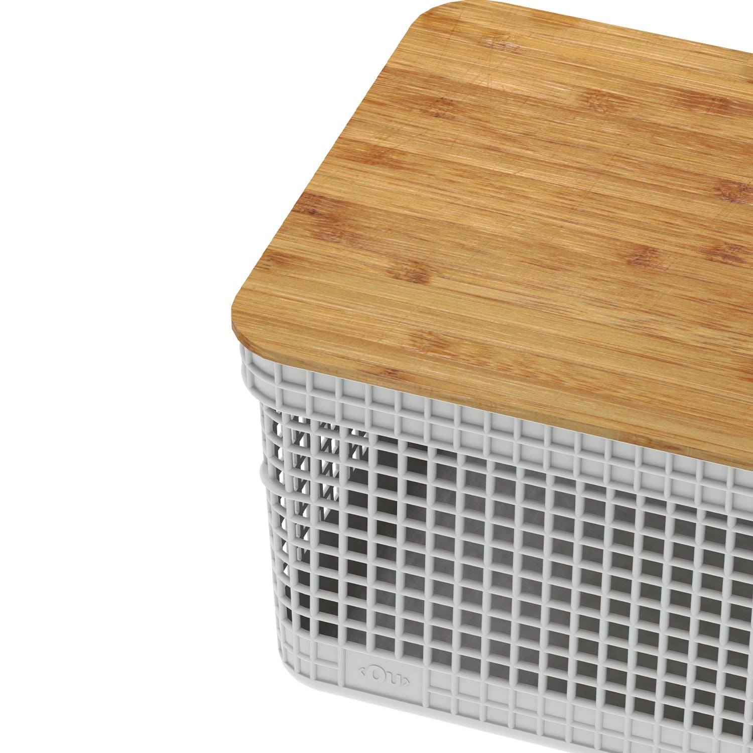 Cesto organizador Ou 8L com tampa de bambu Linha Grid