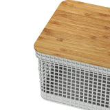 Cesto organizador Ou 8L com tampa de bambu Linha Grid