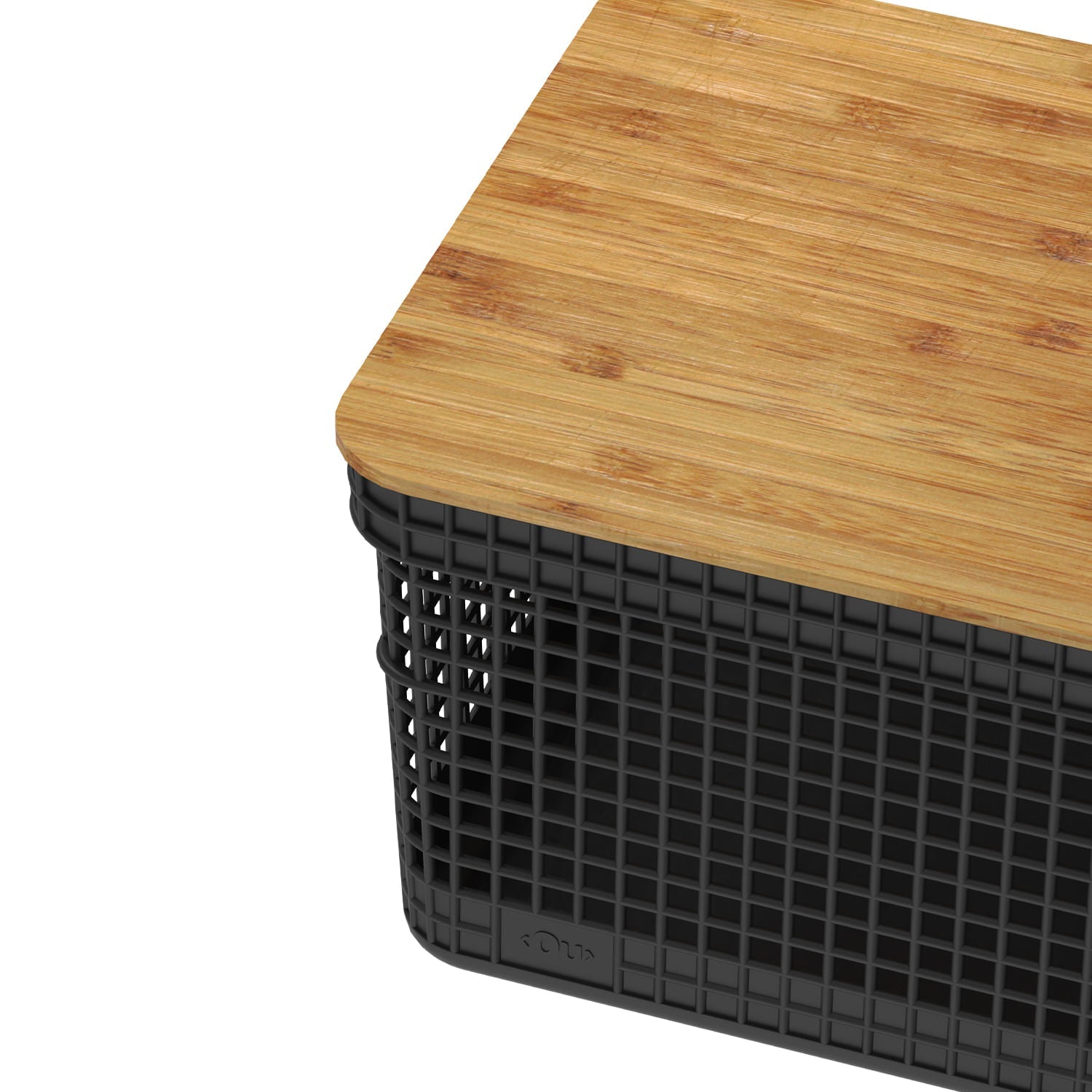 Cesto organizador Ou 8L com tampa de bambu Linha Grid