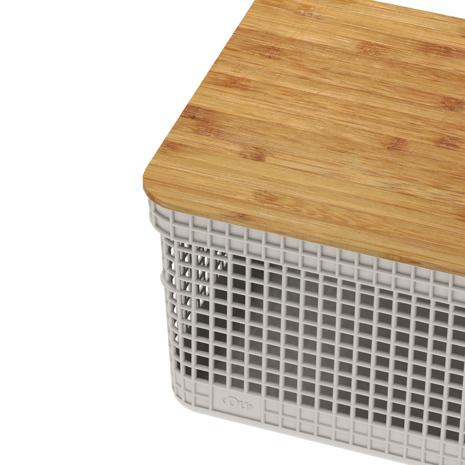 Cesto organizador Ou 8L com tampa de bambu Linha Grid