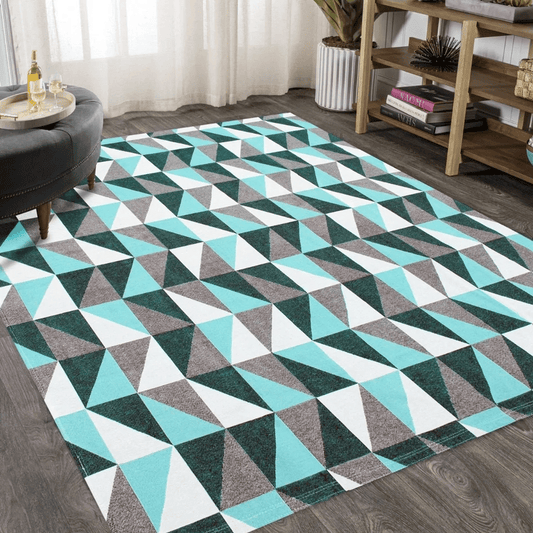 Tapete Eros AntiDerrapante - Verde/Cinza