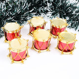 Enfeite Tambor De Natal Pendente 6 Peças Cintilante 3 Cm U / VARIADA