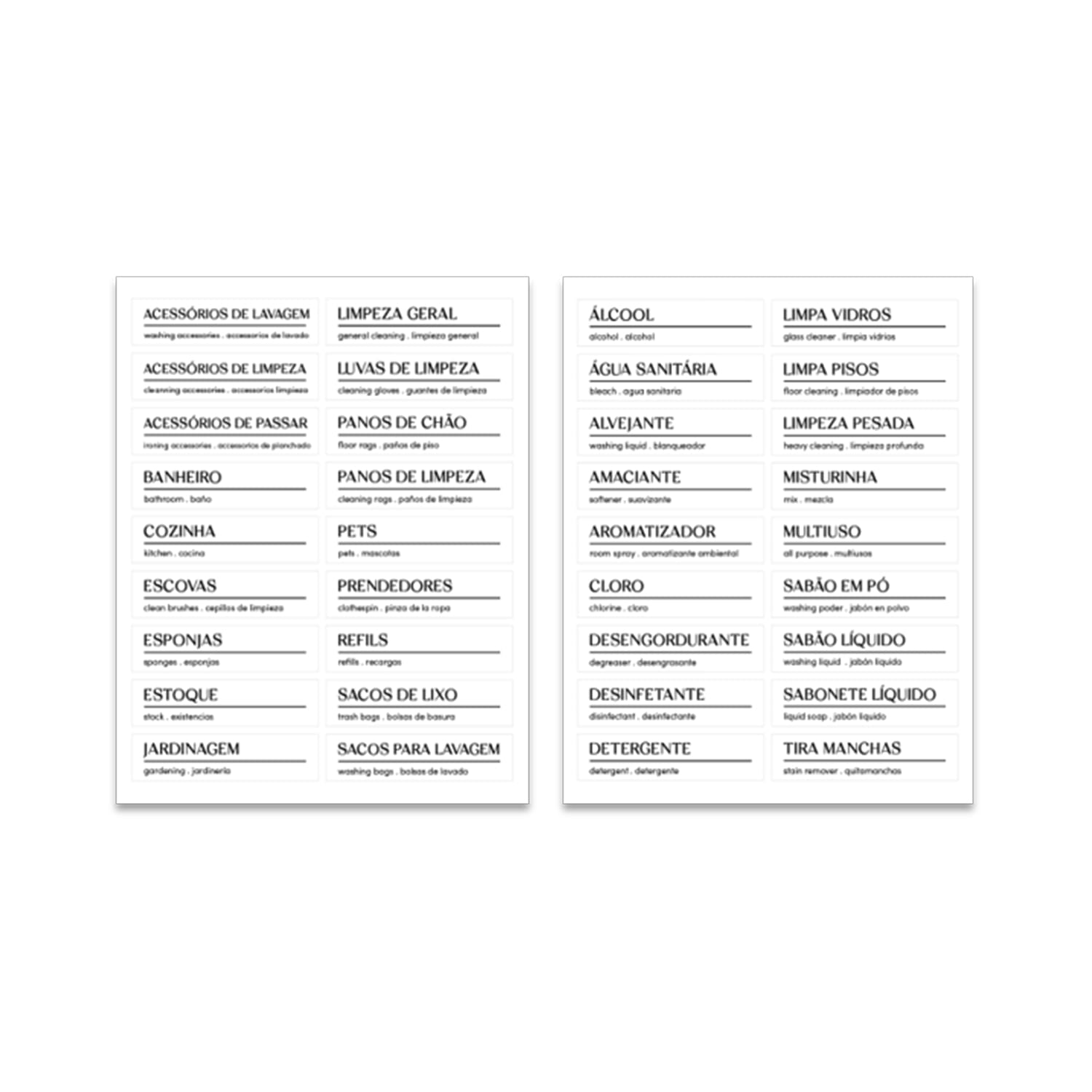 Etiquetas adesivas para lavanderia ou Linha Flow