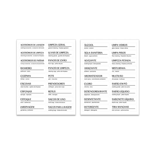 Etiquetas adesivas para lavanderia ou Linha Flow