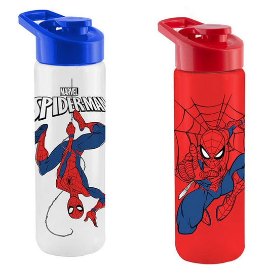 Garrafa Squeeze Spiderman Em Plástico Com Alça Mão Colorida 700 ml U / VARIADA