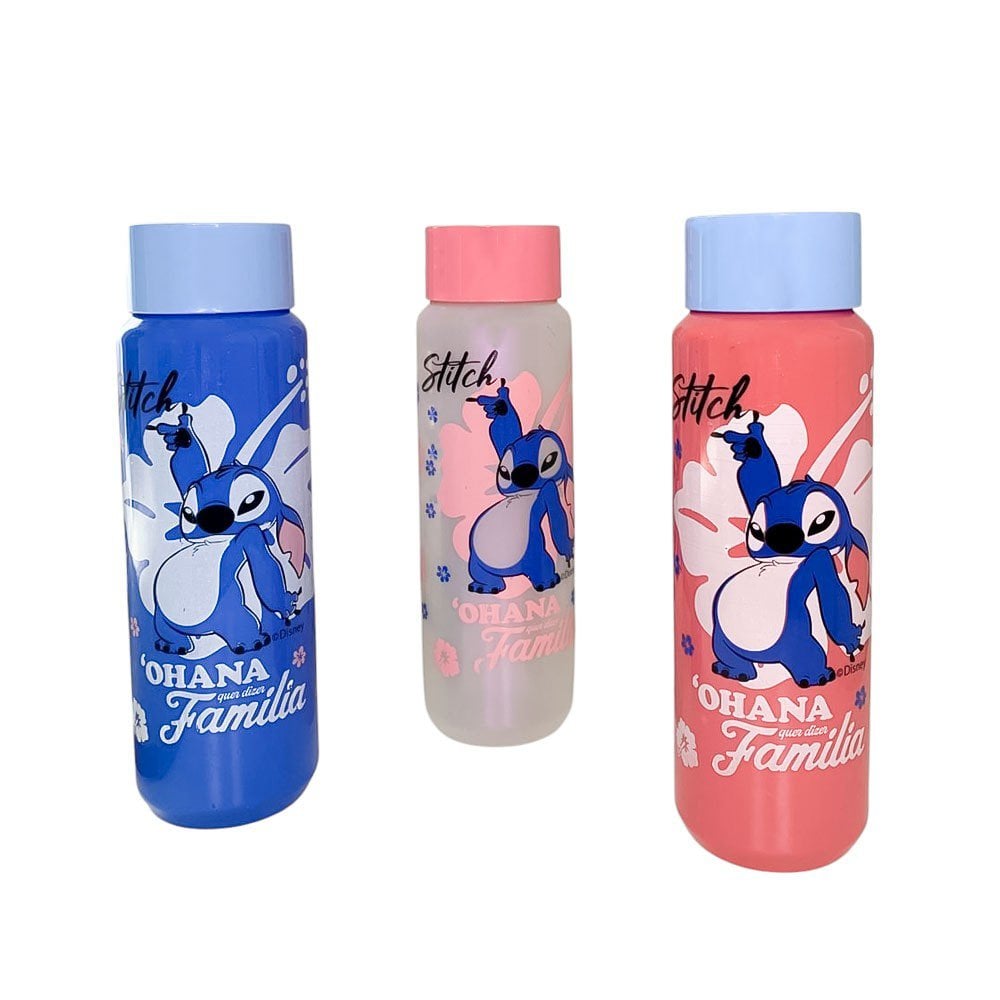Garrafa Stitch Em Plástico Com Tampa Rosca 1L U / VARIADA