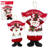 Guirlanda Xadrez Papai Noel Boneco De Neve 18cm x 24cm U / UNICA
