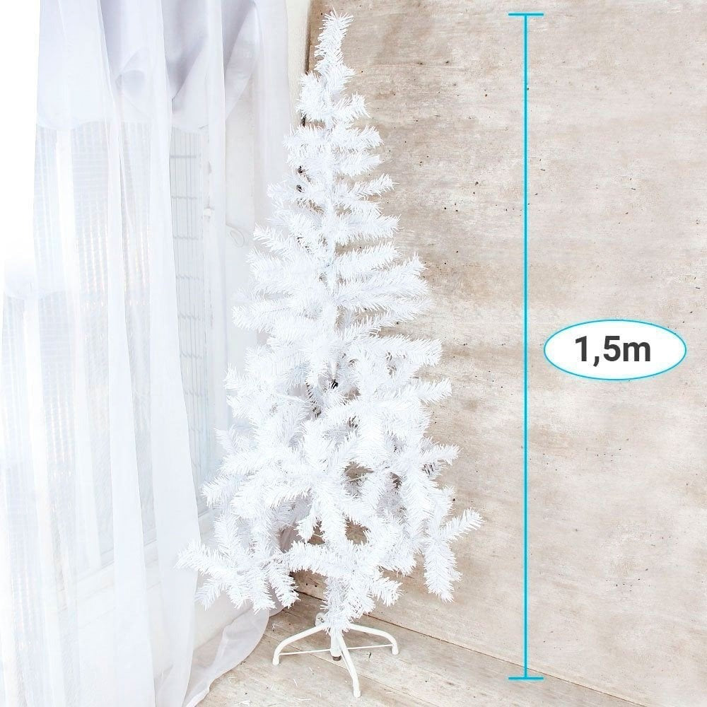 Árvore De Natal Branco 150 Cm Com 240 Galhos Grande U