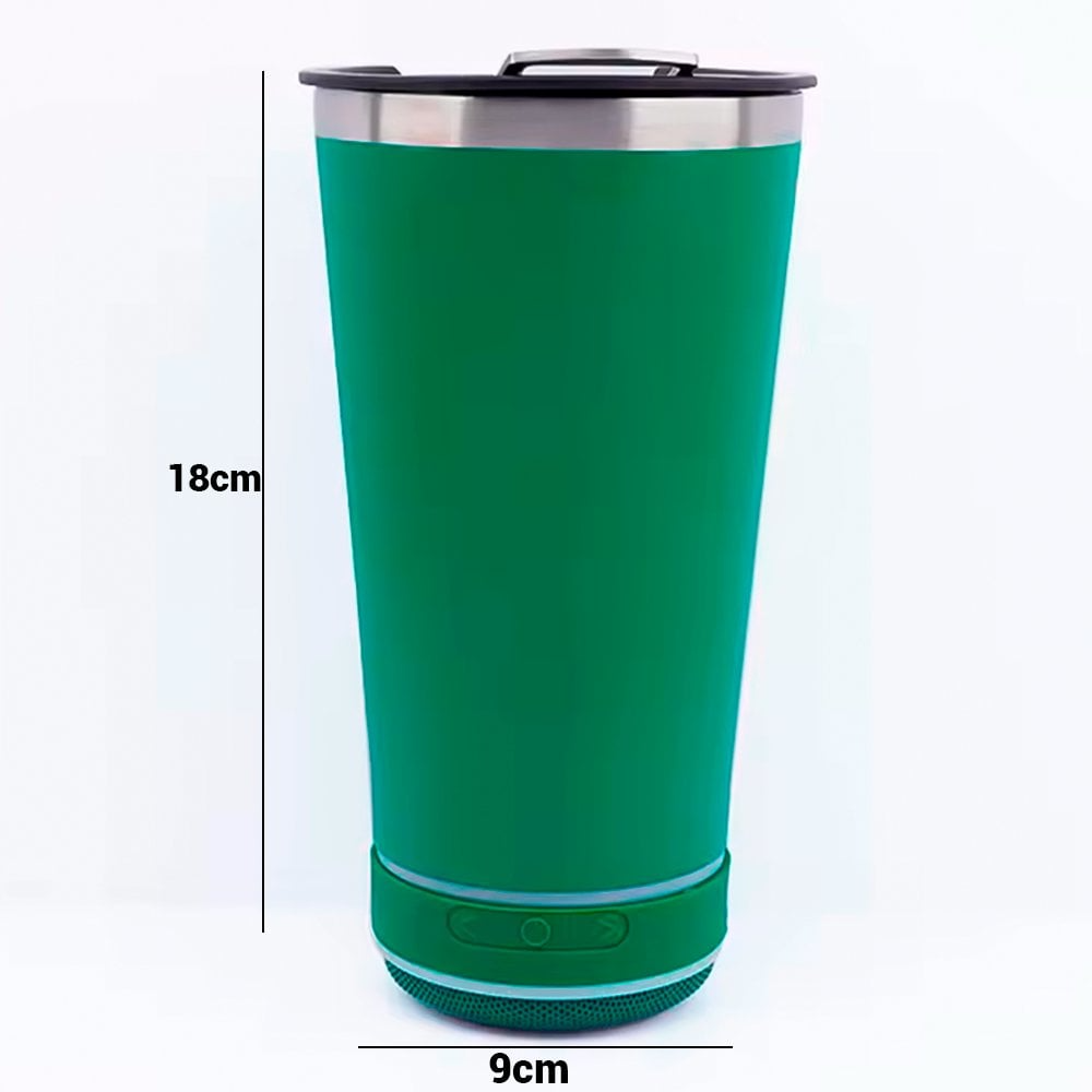Copo Térmico Inox 470ml Com Caixa De Som Bluetooth C/ Luz U / CORES VARIADAS