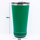 Copo Térmico Inox 470ml Com Caixa De Som Bluetooth C/ Luz U / CORES VARIADAS