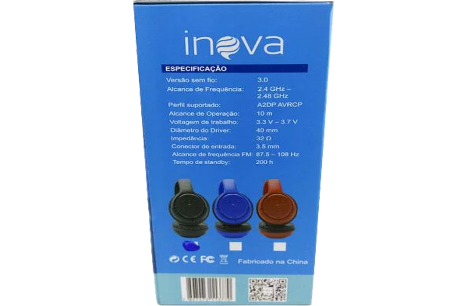 Fone de Ouvido estéreo sem Fio Inova FON-6701