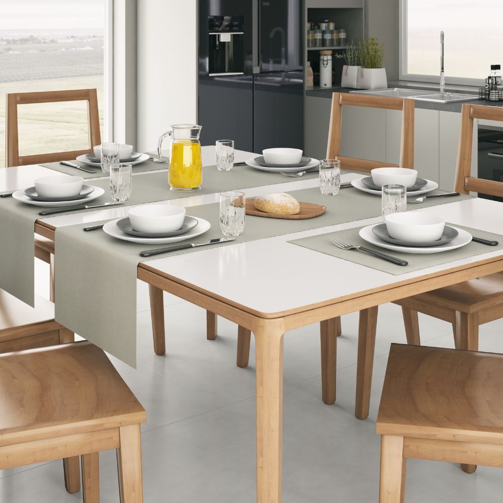 Kit 6 Jogos Americanos Jacquard Imp. + Caminho de Mesa