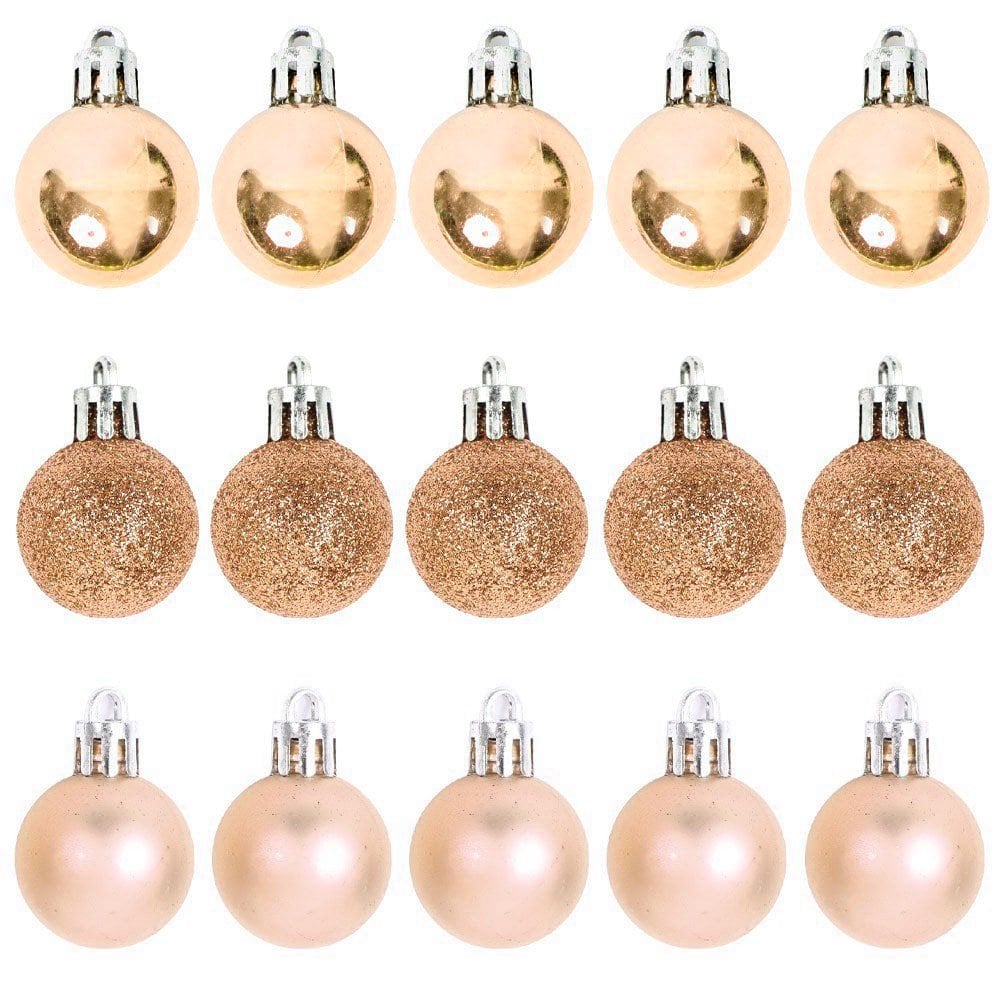 Kit 15 Bolas De Natal Decorativa Enfeite 3cm Champanhe U / UNICA