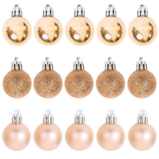 Kit 15 Bolas De Natal Decorativa Enfeite 3cm Champanhe U / UNICA